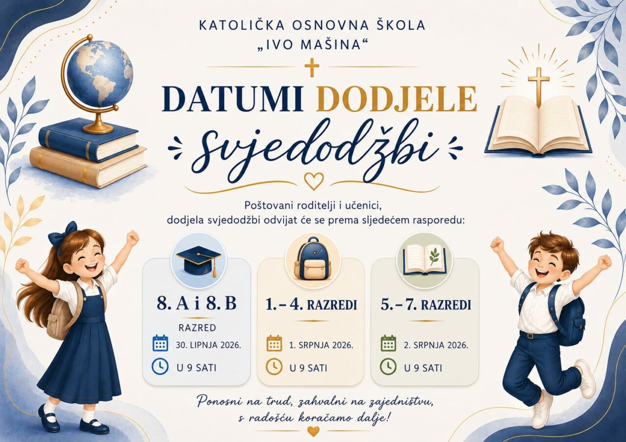 Obavijest – dodjela svjedodžbi